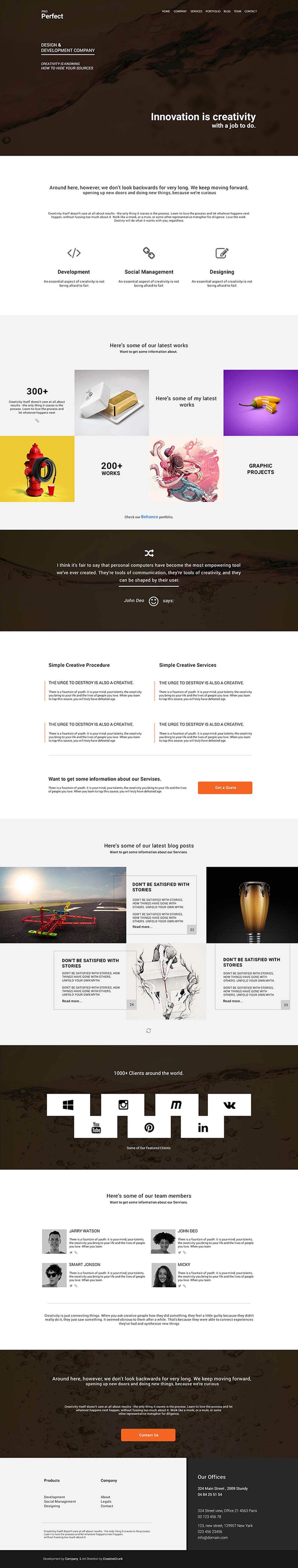 ProPerfect &ndash; Multipurpose One Page HTML Template