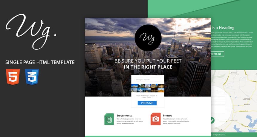Single Page Free Website Template HTML | Free HTML5 Templates