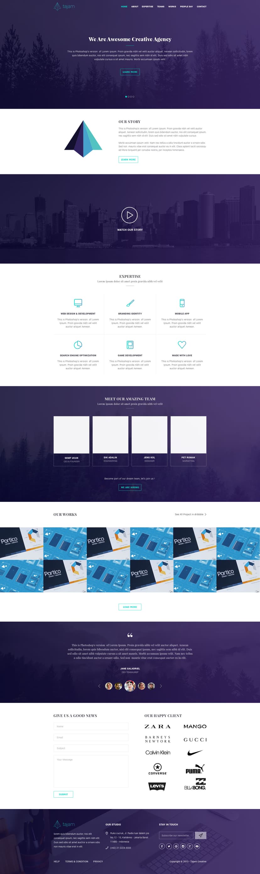 Tajam – Free One Page HTML Template | Free HTML5 Templates