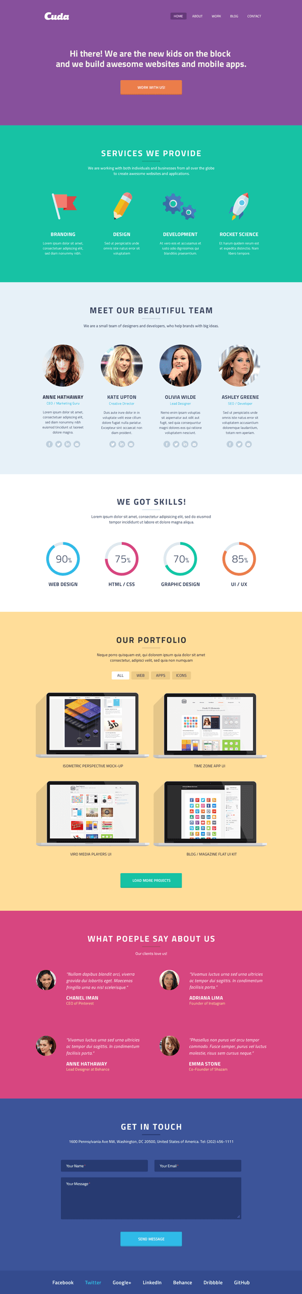 Cuda Single Page Portfolio Template Free HTML | Free HTML5 Templates