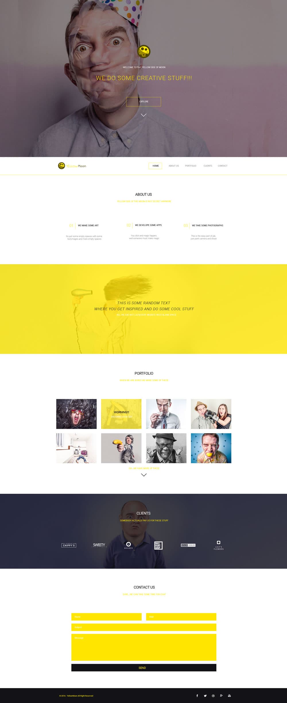 YellowMoon &ndash; Free PSD Landing Page Template