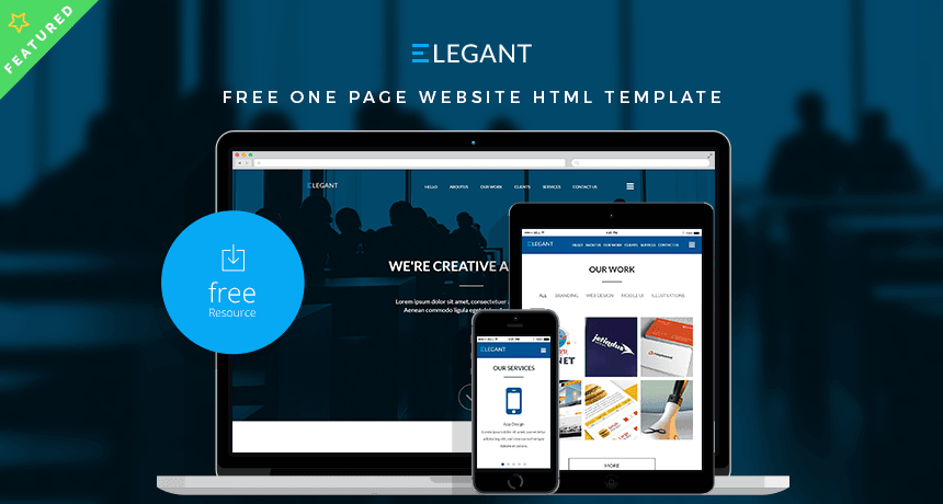 ELEGANT - Free One Page Website HTML Template