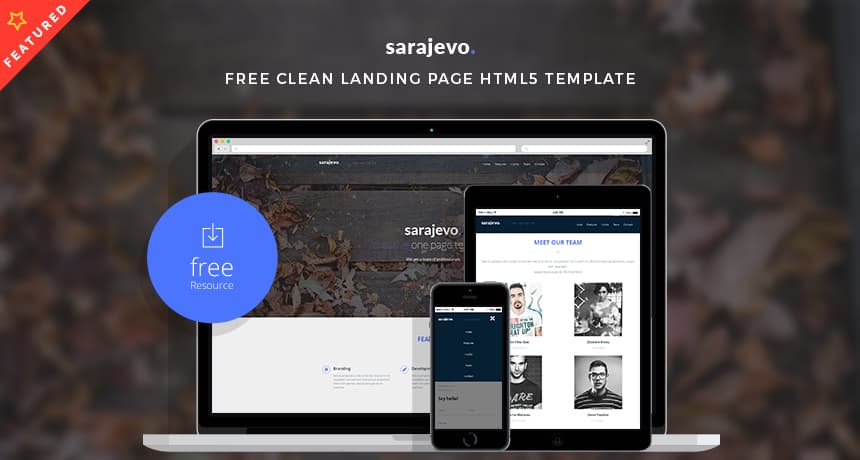 Sarajevo &ndash; Free Clean Landing Page HTML5 Template