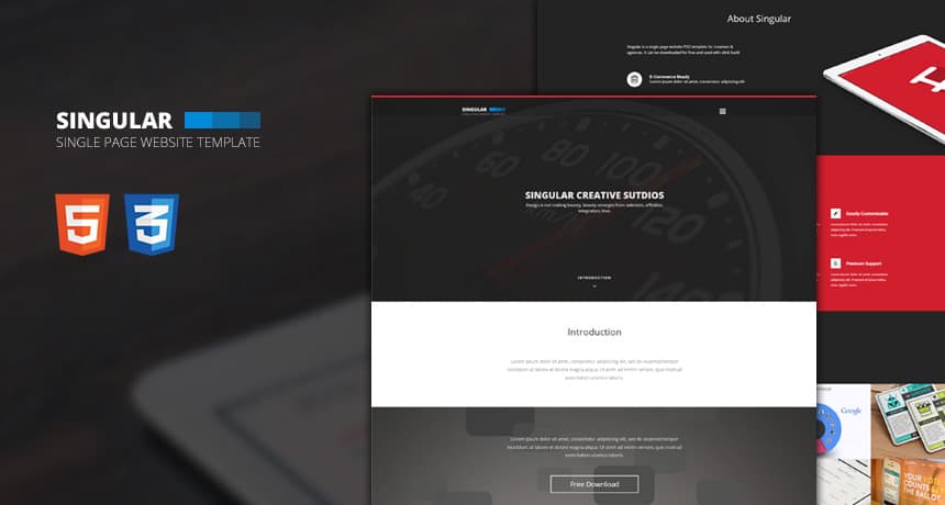 Free One Page Website Template &amp;ndash; Singular