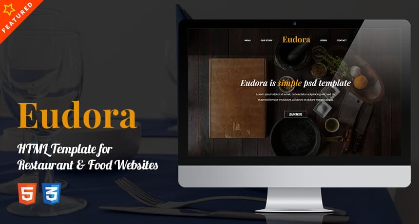 Eudora HTML Template for Restaurant &amp; Food Websites