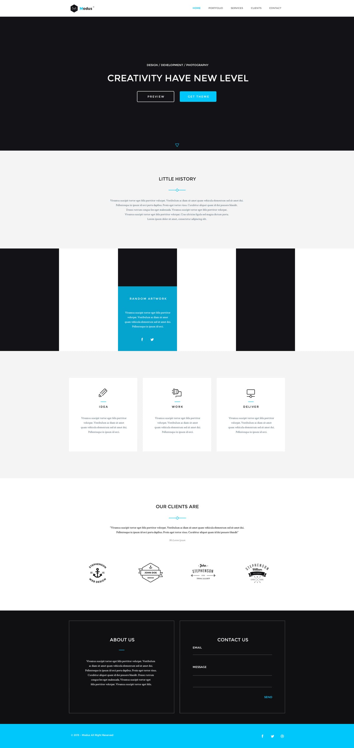 Modus - Single Page Portfolio HTML Template | Free HTML5 Templates